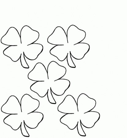 Spring Day Coloring Pages : 4 Leaf Clover Coloring Pictures Kids 