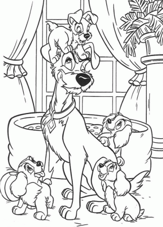 Lady & the Tramp Coloring Pages