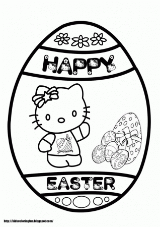 Easter Happy Bunny And Her Eggs Coloring Page Vastkid Happy 292941 