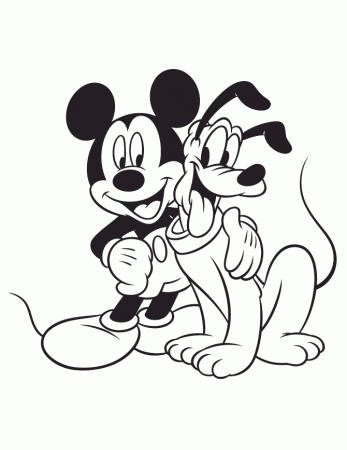 Mickey Mouse And Pluto Coloring Page | Free Printable Coloring Pages
