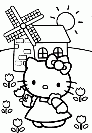 Hello kitty coloring pages printable pages a colorier