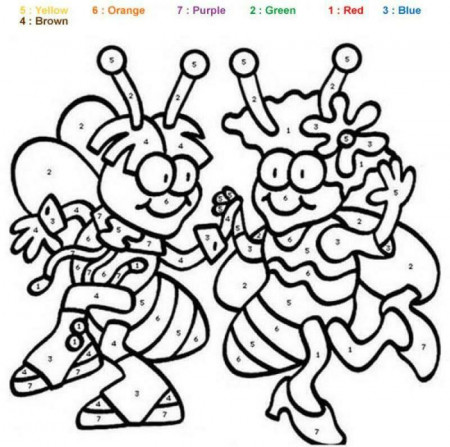 ANIMAL Color by Number coloring pages - Bees