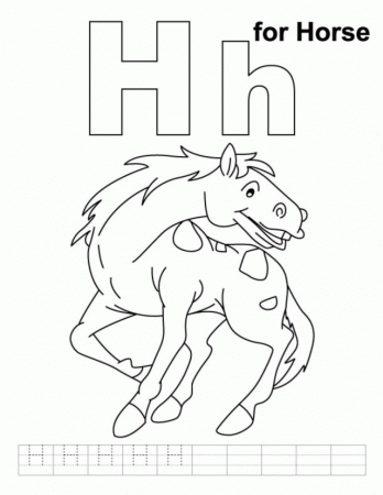 Horse Coloring Page Letter H Printable Coloring Sheet 99Coloring 