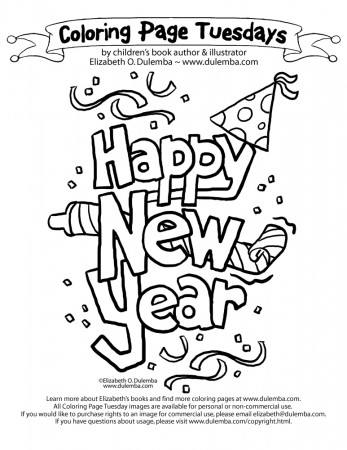 dulemba: Coloring Page Tuesday - Happy New Year!