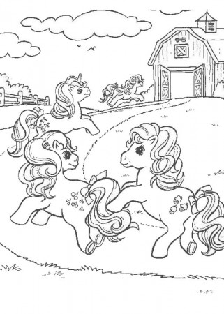 MY LITTLE PONY coloring pages - Ponies and rainbow