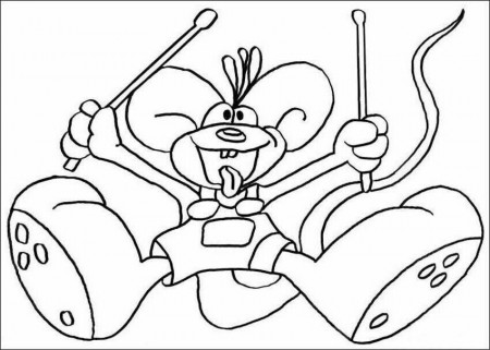 big rat playing music coloring pictures | Coloring Pages