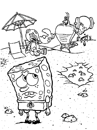 Look At Poor Spongebob In This Coloring Page Hes Looking Rather 