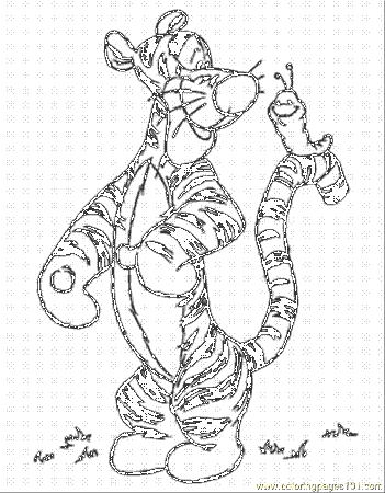 Coloring Pages Tigger And Worm (Cartoons > Winnie The Pooh) - free 