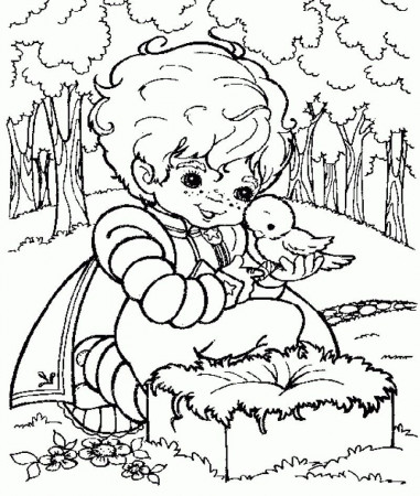 Rainbow Brite Playing With Birds Coloring Pages - Kids Colouring Pages
