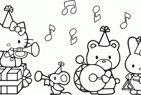 hello kitty american flag Colouring Pages (page 3)