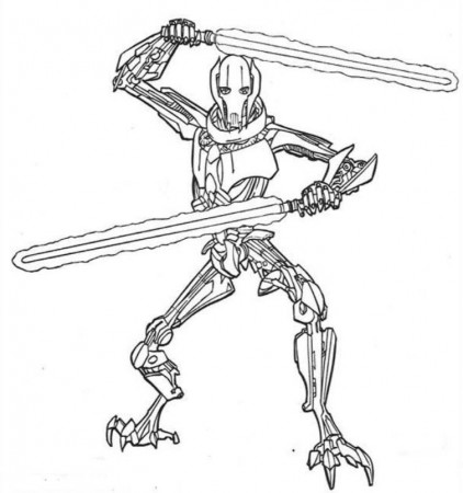 Print Star Wars Coloring Pages General Grievous or Download Star 
