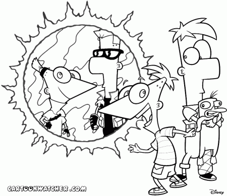 phineas and ferb coloring pages to print | Color On Pages 