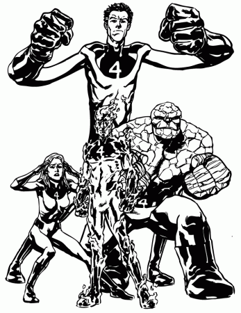 Classic Fantastic 4 Comic Coloring Page | HM Coloring Pages