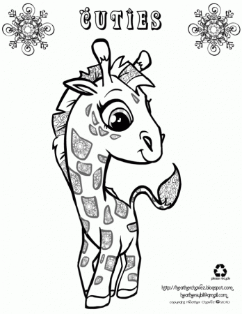 Cute Cartoon Giraffe Coloring Pages | 99coloring.com