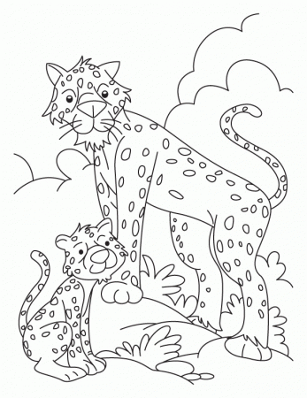 Cheetah and Cub coloring pages | Download Free Cheetah and Cub 