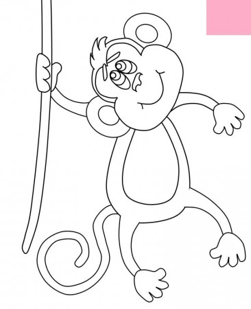 PreSchool Monkey Kids Coloring Pages