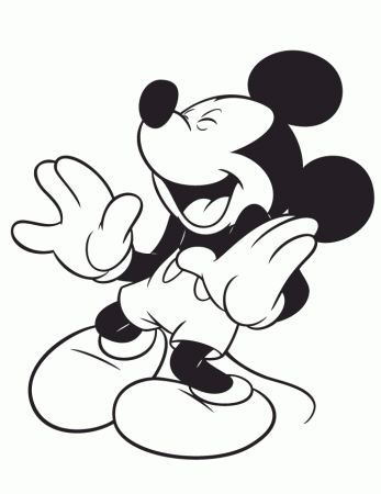 Disney Mickey Mouse Laughing Coloring Page for kids | coloring pages