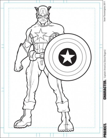 Avengers Captain America Coloring Page For Kids 