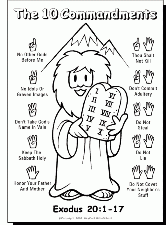 10 commandments color sheet | Sunday School