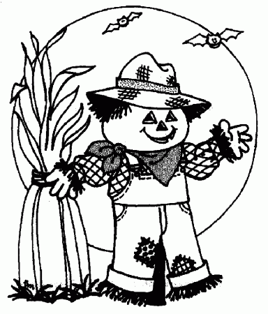 scarecrow of halloween coloring pages