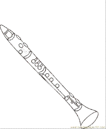Coloring Pages Clarinet (Entertainment > Instruments) - free 