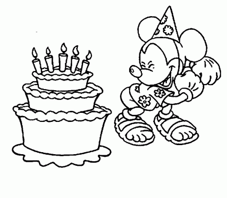 Pin Birthday Coloring Pages Of First Birthdaygif Cake