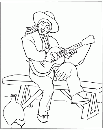school girl playing violin coloring page outline black and white 