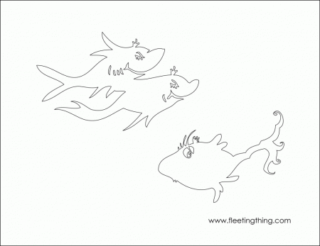 one fish two fish dr. seuss book coloring page
