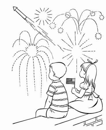 4th of july fireworks Colouring Pages