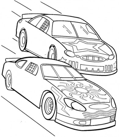 Download Two Overtaking Each Other Racing Car Coloring Page Or 