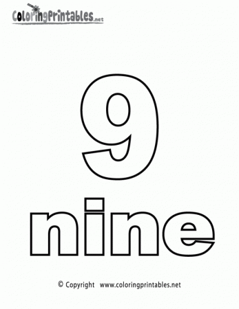 Number Nine 9 Coloring Pages for kids | Coloring Pages