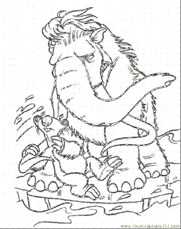 Coloring Pages On The Cold Ice (Cartoons > Ice Age) - free 