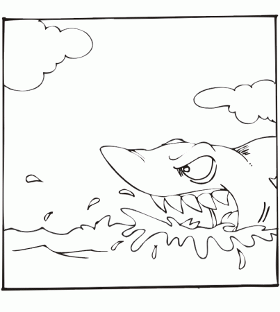 shark in water Colouring Pages