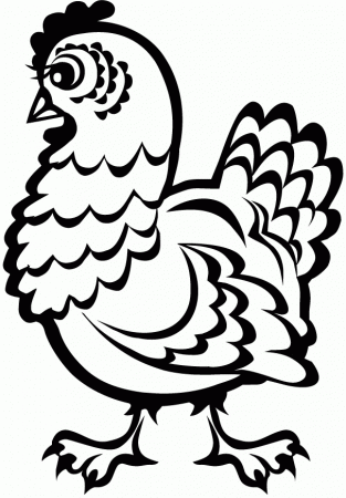 printable cute chicken coloring pages for kidz - Coloring Point