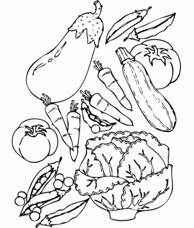 fruits and vegtables Colouring Pages