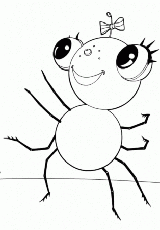 Miss Beautiful Smile Spider Coloring For Kids - Miss Spider 