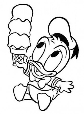 Print Baby Donald Duck Ice Cream Disney Coloring Pages | Laptopezine.