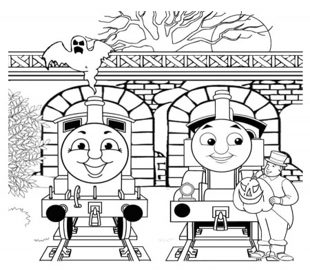 Two Person Chat With Thomas And Friends Coloring Page - Thomas 