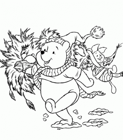 Disney Christmas Winnie The Pooh Coloring Pages - Christmas 