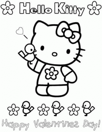 Hello Kitty Valentine Colouring Pages Free For Preschool 9573#
