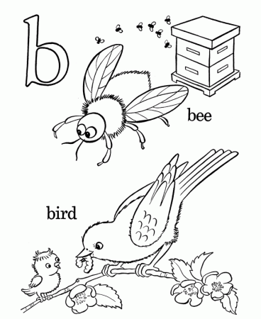 Alfabet de colorat pentru copii litera Bb