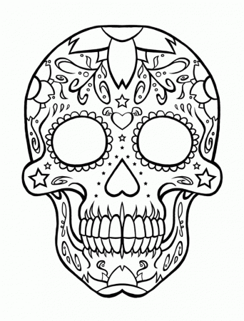 Sugar Skull Coloring Pages To Print Free