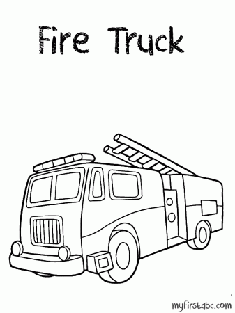 Fire Truck Coloring Page - My First ABC