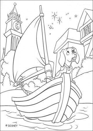 101 Dalmatians coloring pages - Dog and boat