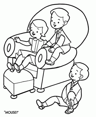 watching movie party coloring pages for kids | Great Coloring Pages