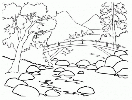 Natural scenery Colouring Pages