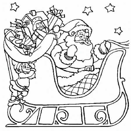 Santa Claus Hut Coloring Pages For Kids | Christmas Pictures