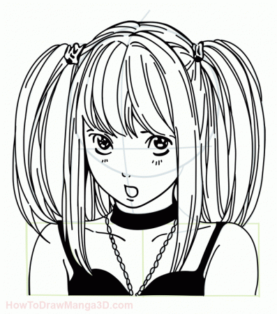 How to draw Misa Amane from Death Note | how to draw manga 3d