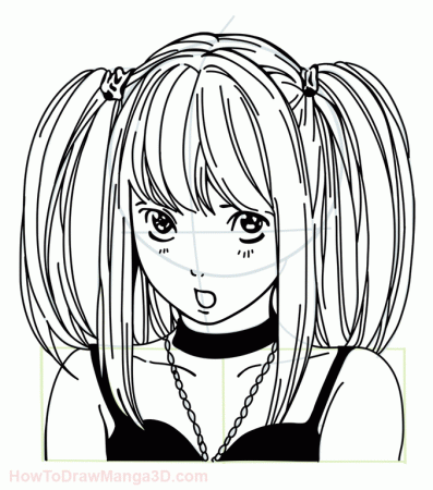 How to draw Misa Amane from Death Note | how to draw manga 3d