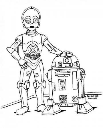 free r2d2 Colouring Pages